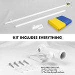 Load image into Gallery viewer, G128 Flag Pole 6FT White Tangle Free &amp; Ukraine Ukrainian Flag 3x5 Ft Combo Printed 150D Polyester