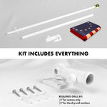 Load image into Gallery viewer, G128 Combo Pack: 6 Ft Tangle Free Aluminum Spinning Flagpole (White) &amp; Betsy Ross TeaStained Flag 3x5 Ft, ToughWeave Pro Series Embroidered 420D Polyester  Pole with Flag Included