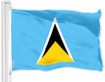Load image into Gallery viewer, G128 Saint Lucia Saint Lucian Flag  3x5 Ft  LiteWeave Pro Series Printed 150D Polyester  Country Flag, Indoor/Outdoor, Vibrant Colors, Brass Grommets, Thicker and More Durable Than 100D 75D Poly