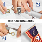 Load image into Gallery viewer, G128 Combo Pack: 6 Ft Tangle Free Aluminum Spinning Flagpole (Silver) &amp; Bennington 76 TeaStained Flag 3x5 Ft, ToughWeave Pro Series Embroidered 420D Polyester  Pole with Flag Included