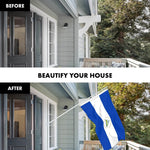 Load image into Gallery viewer, G128 Combo Pack: 6 Ft Tangle Free Aluminum Spinning Flagpole (White) &amp; Nicaragua Nicaraguan Flag 3x5 Ft, LiteWeave Pro Series Printed 150D Polyester  Pole with Flag Included
