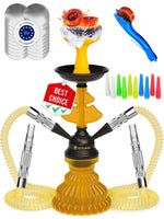 Load image into Gallery viewer, Yellow Hookah set with everything Hookah Set 2 Hose Hookah LilOne