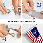 Load image into Gallery viewer, G128 Combo Pack: 6 Ft Tangle Free Aluminum Spinning Flagpole (Silver) &amp; American USA Yacht Ensign Flag 3x5 Ft, ToughWeave Series Embroidered 300D Polyester  Pole with Flag Included