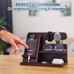 Load image into Gallery viewer, Phone Docking Station Ash Wood Phone Wallet Organizer for Office Gifts for Men