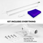 Load image into Gallery viewer, G128 Combo Pack: 5 Ft Tangle Free Aluminum Spinning Flagpole (Silver) &amp; Solid Violet Color Flag 2.5x4 Ft, LiteWeave Pro Series Printed 150D Polyester  Pole with Flag Included