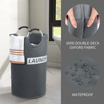 Load image into Gallery viewer, 82L Large Laundry Basket Collapsible Grey Silver Fabric Hamper Foldable Laundry Bag With Handles Waterproof Washing Clothes Bin Bag Dirty Cloth Storage