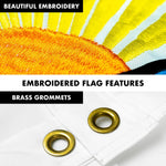 Load image into Gallery viewer, G128  6 Feet Tangle Free Spinning Flagpole (White) Illinois Double Sided Brass Grommets Embroidered 3x5 ft (Flag Included) Aluminum Flag Pole