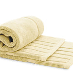 Load image into Gallery viewer, Luxury Bath Mat Floor Towel Set Absorbent Cotton 22x34 inch 2 Pack Beige Color