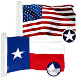 Load image into Gallery viewer, G128 Combo Pack: American USA Flag 20x30 In &amp; Texas TX State Flag 20x30 In  Both ToughWeave Series Embroidered 300D Polyester, Embroidered Design, Indoor/Outdoor, Brass Grommets