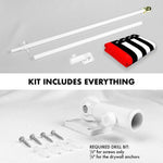 Load image into Gallery viewer, G128 Combo Pack: 6 Feet Tangle Free Spinning Flagpole (White) Thin Red Line Flag 3x5 ft Printed 150D Brass Grommets (Flag Included) Aluminum Flag Pole
