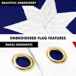 Load image into Gallery viewer, G128 Combo Pack: 5 Ft Tangle Free Aluminum Spinning Flagpole (Black) &amp; Bennington 76 Flag 2x3 Ft, ToughWeave Series Embroidered 300D Polyester  Pole with Flag Included