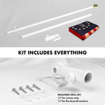 Load image into Gallery viewer, G128 Combo Pack: 6 Ft Tangle Free Aluminum Spinning Flagpole (White) &amp; Betsy Ross 1776 TeaStained Flag 3x5 Ft, ToughWeave Pro Series Embroidered 420D Polyester  Pole with Flag Included
