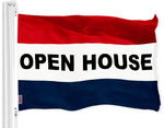 Load image into Gallery viewer, G128 Open House Sign Flag 3x5 FT 150D Printed  3x5 feet  Printed 150D, Indoor/Outdoor, Vibrant Colors, Brass Grommets, Quality Polyester