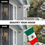 Load image into Gallery viewer, G128 Combo Pack: 6 Ft Tangle Free Aluminum Spinning Flagpole (Silver) &amp; Mexico Mexican Flag 3x5 Ft, ToughWeave Series Embroidered 300D Polyester  Pole with Flag Included