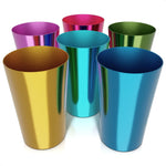 Load image into Gallery viewer, 6 Pcs Aluminum Tumblers 15 oz   Lightweight Durable and Reusable Metal Cups  Vibrant Festive Colors for Hot and Cold Beverages  Sturdy Anodized Design for Parties and Outdoor Use  Hand Wash Only