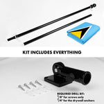 Load image into Gallery viewer, G128 Combo Pack: 6 Ft Tangle Free Aluminum Spinning Flagpole (Black) &amp; Saint Lucia Saint Lucian Flag 3x5 Ft, LiteWeave Pro Series Printed 150D Polyester  Pole with Flag Included