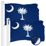 Load image into Gallery viewer, G128 2 Pack: South Carolina SC State Flag  2.5x4 Ft  ToughWeave Series Embroidered 300D Polyester  Embroidered Design, Indoor/Outdoor, Brass Grommets