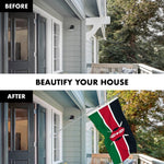 Load image into Gallery viewer, Flag Pole 6FT Silver Tangle Free &amp; Kenya Kenyan Flag 3x5 Ft Combo Printed 150D Polyester By G128