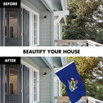 Load image into Gallery viewer, G128 Combo Pack: 6 Ft Tangle Free Aluminum Spinning Flagpole (Silver) &amp; Maine ME State Flag 3x5 Ft, LiteWeave Pro Series Printed 300D Polyester  Pole with Flag Included