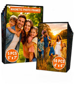 Load image into Gallery viewer, 15 Pack Magnetic Picture Pockets for Home Set 10 4x6 &amp; 5 5x7   Black Magnet Picture Frames for Fridge   Clear Photo Sleeve Holder   Magnetic Picture Frames for Refrigerator   Magnet Photo Display