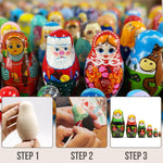 Load image into Gallery viewer, Blank Nesting Dolls Set 6 pcs Unpainted Russian Nesting Dolls Matryoshka DIY