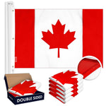 Load image into Gallery viewer, G128 5 Pack: Canada Canadian Flag  5x8 Ft  Double ToughWeave Series Double Sided Embroidered 210D Polyester  Country Flag, Embroidered Design, Indoor/Outdoor, Brass Grommets, Heavy Duty, 3ply