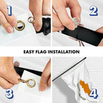 Load image into Gallery viewer, G128 Combo Pack: 6 Ft Tangle Free Aluminum Spinning Flagpole (Black) &amp; Cyprus Cypriot Flag  3x5 Ft LiteWeave Pro Series Printed 150D Polyester  Pole with Flag Included