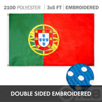 Load image into Gallery viewer, G128 Combo Pack: USA American Flag 3x5 Ft Embroidered Stars &amp; Portugal (Portuguese) Flag 3x5 Ft Doublesided Embroidered 210D
