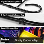 Load image into Gallery viewer, G128 Combo Pack: Garden Flag Stand Black 36x16 Inch &amp; Garden Flag Happy New Year Fireworks and Champagne 12x18 Inch