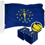 Load image into Gallery viewer, Indiana IN State Flag 3x5 Ft 10Pack Embroidered Polyester By G128