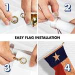 Load image into Gallery viewer, G128 Combo Pack: 6 Ft Tangle Free Aluminum Spinning Flagpole (White) &amp; Texas TeaStained Flag 3x5 Ft, LiteWeave Pro Series Printed 300D Polyester  Pole with Flag Included