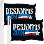 Load image into Gallery viewer, G128 2 Pack: DeSantis Election 2024 Flag  3x5 Ft  LiteWeave Pro Series Printed 150D Polyester  Election Flag, Vibrant Colors, Brass Grommets, Thicker and More Durable Than 100D 75D Polyester