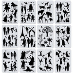 Load image into Gallery viewer, 12Pcs Drawing Stencils for Painting on Wood   Large Stencils for Painting on WoodCanvas Scrapbook Supplies Wall Art  Drawing Templates Animal Canvas