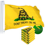 Load image into Gallery viewer, G128 Dont Tread on Me (Gadsden) Flag 4x6 feet 5Pack Heavy Duty Spun Polyester 220GSM Embroidered “ Tough, Durable, Indoor/Outdoor, Vibrant Colors, Brass Grommets