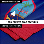 Load image into Gallery viewer, G128 Combo Pack: 6 Ft Tangle Free Spinning Flagpole (Silver) &amp; Guam Flag 3x5 Ft Printed 150D Polyester, Brass Grommets (Flag Included) Aluminum Flag Pole