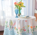 Load image into Gallery viewer, Floral Color Round Tablecloth 60 inch Diameter Non Iron Stain Resistant