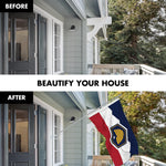 Load image into Gallery viewer, G128 Combo Pack: 6 Ft Tangle Free Aluminum Spinning Flagpole (Silver) &amp; Utah 2023 New Version UT State Flag 3x5 Ft, LiteWeave Pro Series Printed 150D Polyester  Pole with Flag Included