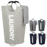 Load image into Gallery viewer, 115L X Large Laundry Basket with Handle Light Gray Tall Collapsible Fabric Hamper College Dorm Bathroom Essential Portable Washing Bin Dirty Clothes Storage Large Basket Bin