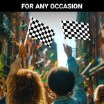 Load image into Gallery viewer, G128 2 Pack: Checkered Car Flag  11x17 In  Double LiteWeave Pro Series Double Sided Printed 150D Polyester  Flagpole Included  Perfect for Festival Celebrations, Parades