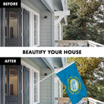 Load image into Gallery viewer, G128 Combo Pack: 6 Ft Tangle Free Spinning Flagpole (White) &amp; South Dakota Flag 3x5 Ft Printed 150D Polyester, Brass Grommets (Flag Included) Aluminum Flag Pole