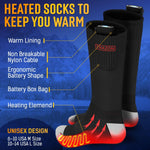 Load image into Gallery viewer, Heated Socks for Men Women Rechargeable M Size Electric Battery Thermal Hunting Fishing Camping Skiing Cycling Running Washable Ergonomical with 4 Temp Modes 5V 5000mA