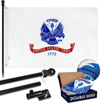 Load image into Gallery viewer, G128  6 Feet Tangle Free Spinning Flagpole (Black) US Army Double Sided Brass Grommets Embroidered 3x5 ft (Flag Included) Aluminum Flag Pole