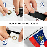 Load image into Gallery viewer, G128 Combo Pack: 5 Ft Tangle Free Aluminum Spinning Flagpole (Black) &amp; Georgia GA State Flag 2x3 Ft, ToughWeave Series Embroidered 300D Polyester  Pole with Flag Included