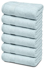 Load image into Gallery viewer, Resort Collection Soft Hand Towels 16x27 in 6 Pack Light Blue Luxury Hotel