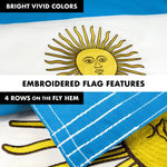 Load image into Gallery viewer, G128 Combo Pack: 6 Ft Tangle Free Aluminum Spinning Flagpole (Black) &amp; Argentina Argentinian Flag 3x5 Ft, Double ToughWeave Series Double Sided Embroidered 210D Polyester  Pole with Flag Included