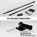 Load image into Gallery viewer, G128 Combo Pack: 6 Ft Tangle Free Aluminum Spinning Flagpole (Black) &amp; American USA Proud and Free Eagle Flag Flag 3x5 Ft, LiteWeave Pro Series Printed 300D Polyester  Pole with Flag Included