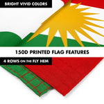 Load image into Gallery viewer, G128 Combo Pack: 6 Ft Tangle Free Aluminum Spinning Flagpole (White) &amp; Kurdistan Region Flag 3x5 Ft, LiteWeave Pro Series Printed 150D Polyester  Pole with Flag Included