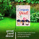 Load image into Gallery viewer, Combo Pack: Garden Flag Stand Black 36x16 in and Flag 12x18 in Congrats Grad