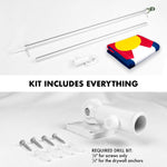 Load image into Gallery viewer, G128 Combo Pack: 6 Feet Tangle Free Spinning Flagpole (Silver) Colorado CO State Flag 3x5 ft Printed 150D Brass Grommets (Flag Included) Aluminum Flag Pole