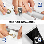 Load image into Gallery viewer, G128 Flag Pole 6 FT Silver Tangle Free &amp; POW MIA Flag Emb 3x5 FT Combo Embroidered Spun Polyester